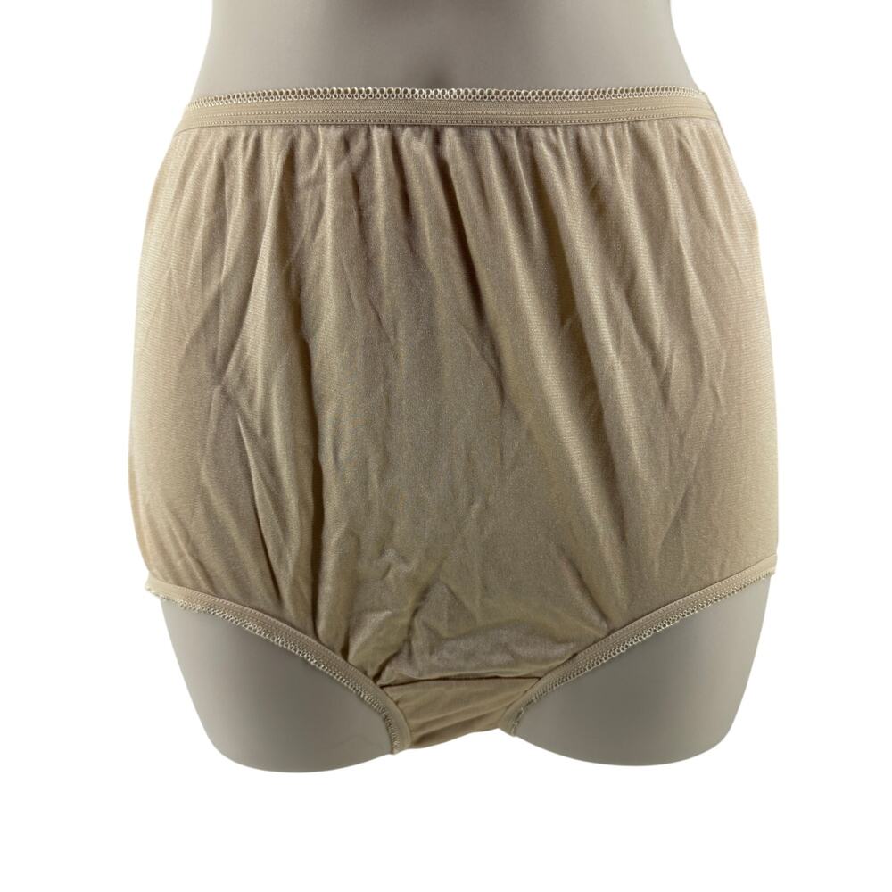 Vintage Underscore Sheer Nylon Panty Mushroom Gusset #759134 Beige Size 5